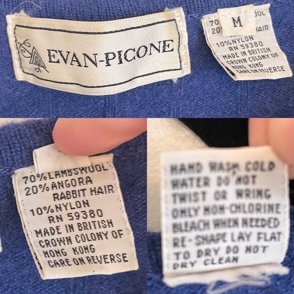 Angora & Wool Vintage Beaded Tassel Sweater M - Picture 10 of 11